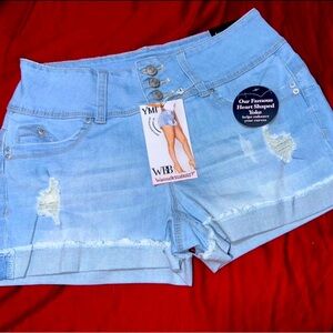 Women's Buttlift Cuffed Raw Edge Shorts